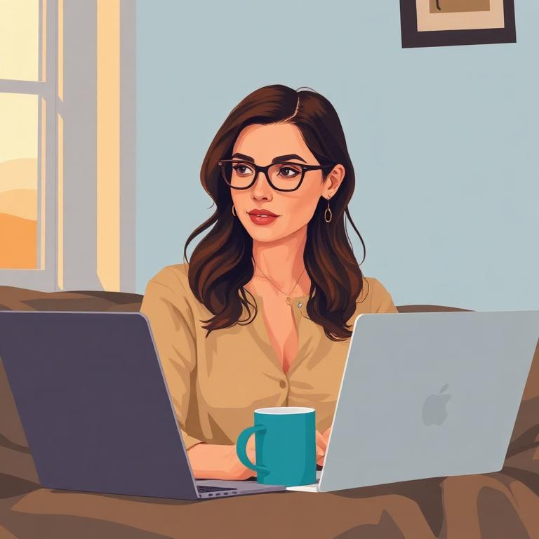 Illustrated portrait of Renée, 38